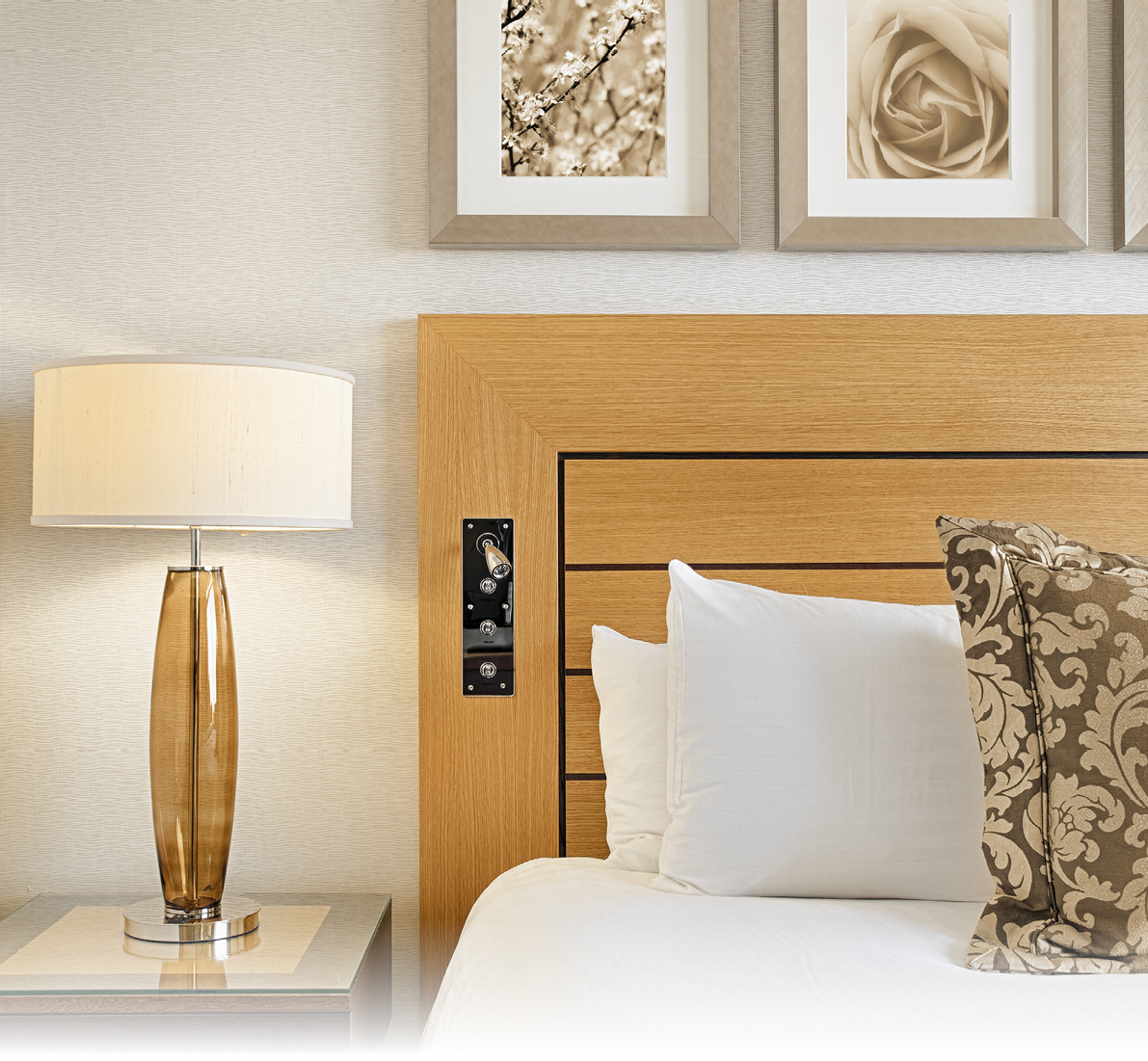 Interior design detail of a luxury hotel room