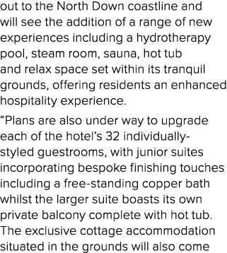 out to the North Down coastline and will see the addition of a range of new experiences including a hydrotherapy pool...