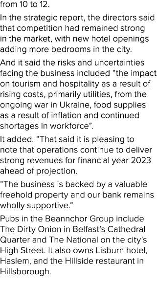 from 10 to 12. In the strategic report, the directors said that competition had remained strong in the market, with n...