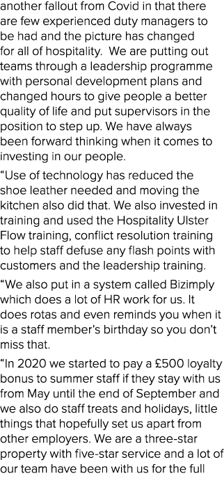 another fallout from Covid in that there are few experienced duty managers to be had and the picture has changed for ...