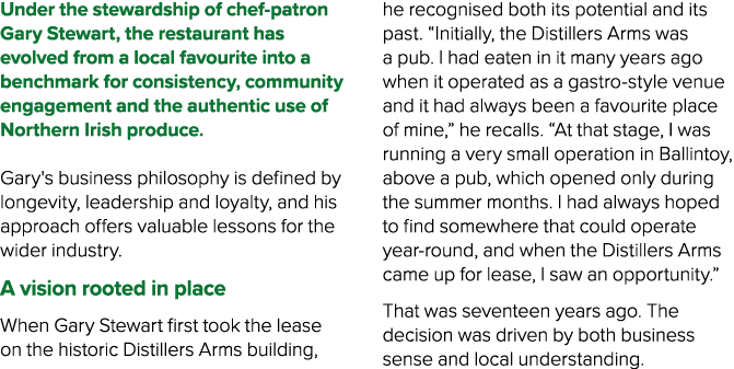 Under the stewardship of chef patron Gary Stewart, the restaurant has evolved from a local favourite into a benchmark...