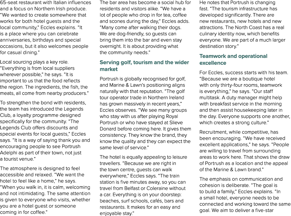 65 seat restaurant with Italian influences and a focus on Northern Irish produce. “We wanted to create somewhere that...