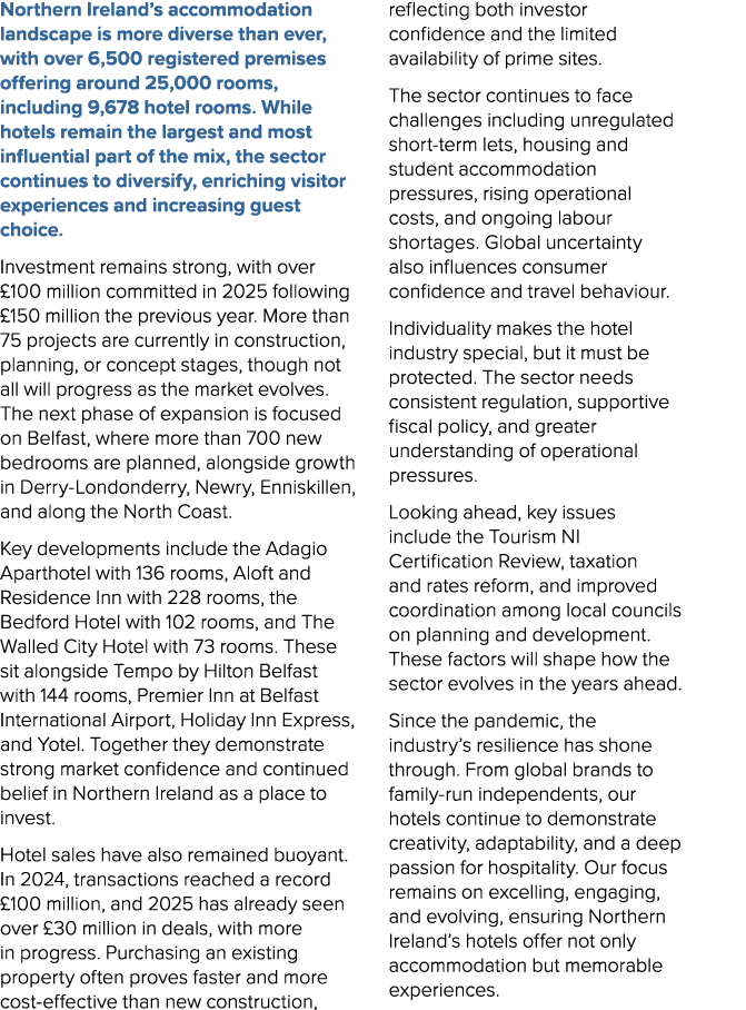 Northern Ireland’s accommodation landscape is more diverse than ever, with over 6,500 registered premises offering ar...