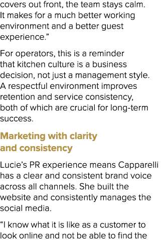 covers out front, the team stays calm. It makes for a much better working environment and a better guest experience.”...