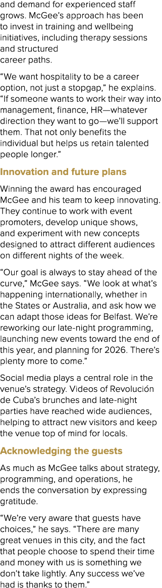 and demand for experienced staff grows. McGee’s approach has been to invest in training and wellbeing initiatives, in...