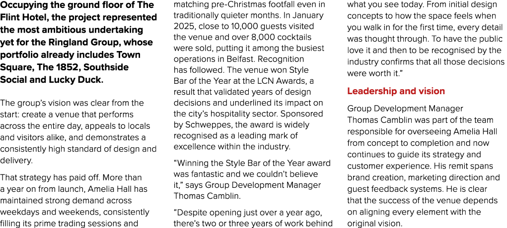 Occupying the ground floor of The Flint Hotel, the project represented the most ambitious undertaking yet for the Rin...