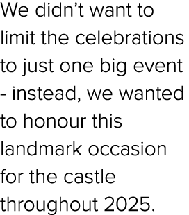 We didn’t want to limit the celebrations to just one big event instead, we wanted to honour this landmark occasion fo...