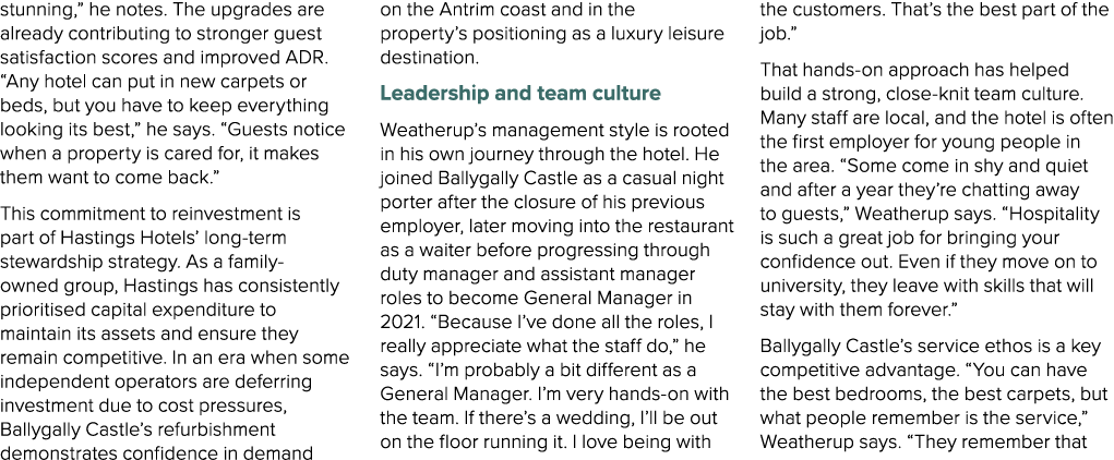 stunning,” he notes. The upgrades are already contributing to stronger guest satisfaction scores and improved ADR. “A...