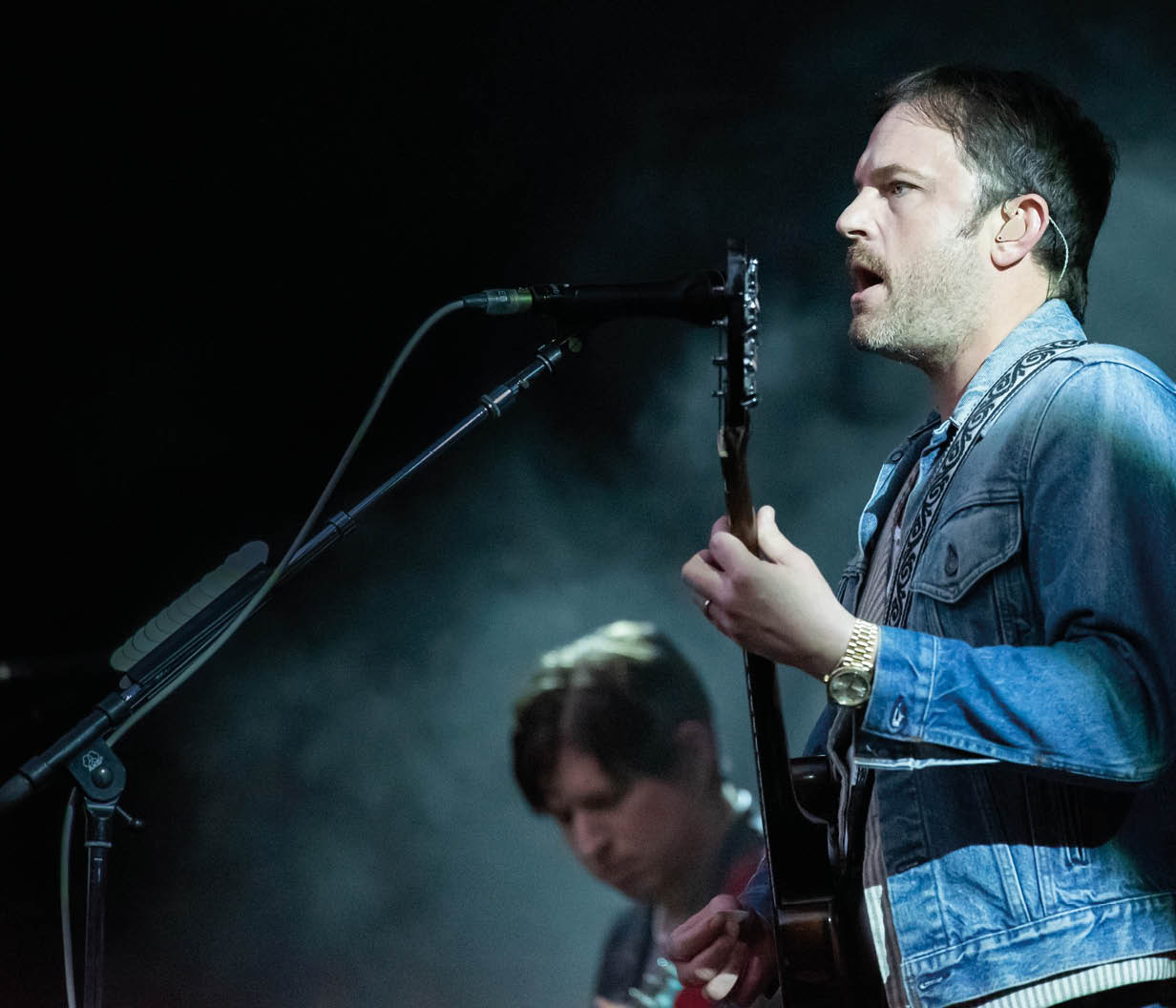 WROCLAW, POLAND - JUNE 21, 2022: Concert band Kings Of Leon.  In the picture vocal Caleb Followill.