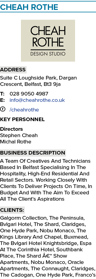 Cheah Rothe ￼ Address Suite C Loughside Park, Dargan Crescent, Belfast, Bt3 9ja T: 028 9050 4987 E: info@cheahrothe.c...