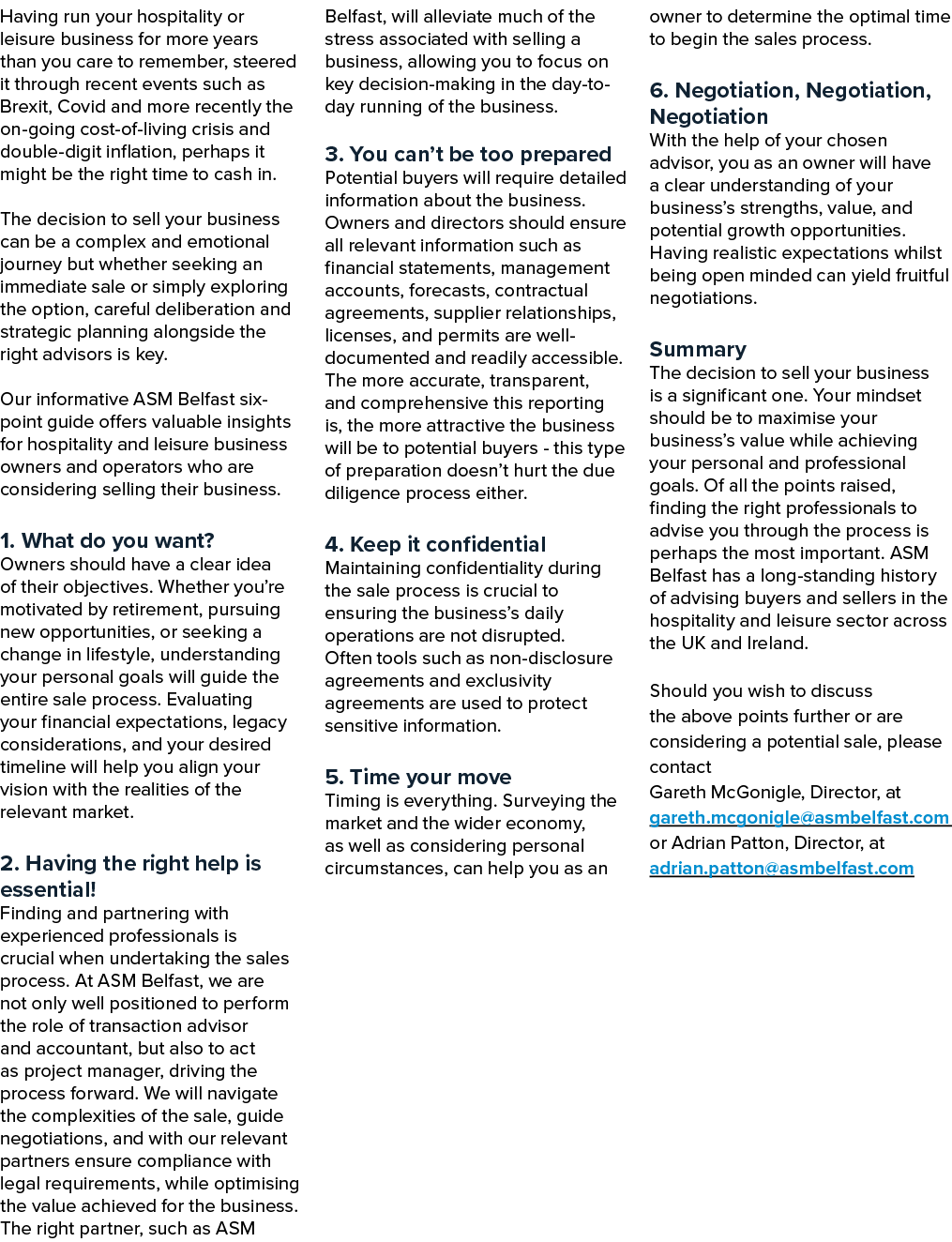 Having run your hospitality or leisure business for more years than you care to remember, steered it through recent e...