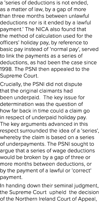 a ‘series of deductions is not ended, as a matter of law, by a gap of more than three months between unlawful deducti...