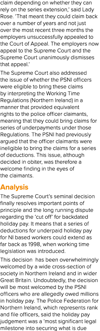 claim depending on whether they can rely on the series extension,’ said Lady Rose. ‘That meant they could claim back ...