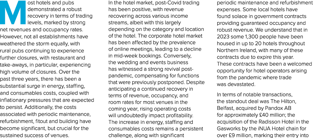 Most hotels and pubs demonstrated a robust recovery in terms of trading levels, marked by strong net revenues and occ...