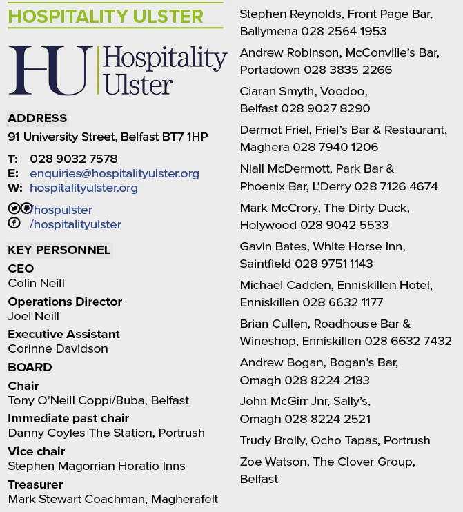 Hospitality Ulster ￼ Address 91 University Street, Belfast BT7 1HP T: 028 9032 7578 E: enquiries@hospitalityulster.or...