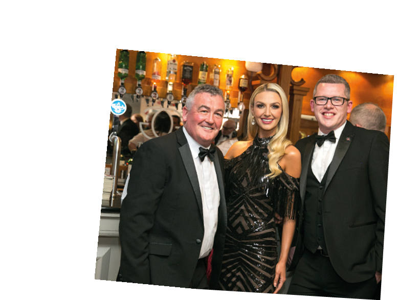 Bernard Sloan, former Miss NI Meagan Green, Jamie Cotter