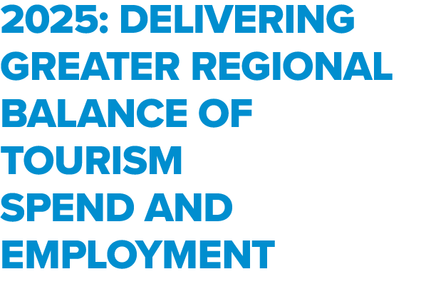 2025: Delivering greater regional balance of tourism spend and employment