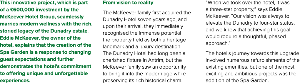 This innovative project, which is part of a £600,000 investment by the McKeever Hotel Group, seamlessly marries moder...