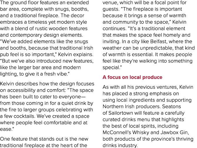 The ground floor features an extended bar area, complete with snugs, booths, and a traditional fireplace. The decor e...