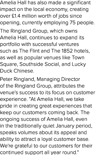 Amelia Hall has also made a significant impact on the local economy, creating over £1.4 million worth of jobs since o...