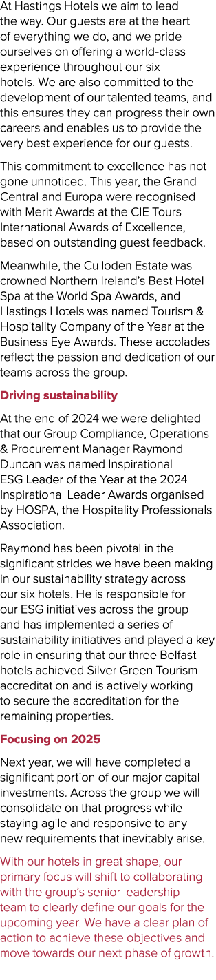 At Hastings Hotels we aim to lead the way. Our guests are at the heart of everything we do, and we pride ourselves on...