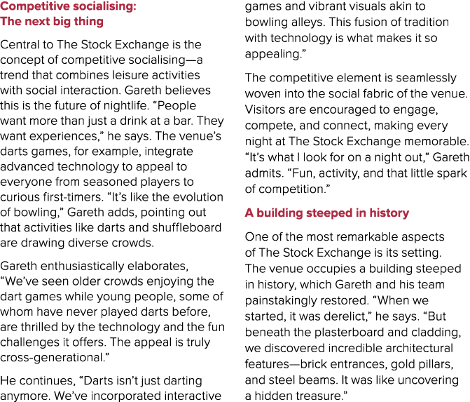 Competitive socialising: The next big thing Central to The Stock Exchange is the concept of competitive socialising—a...