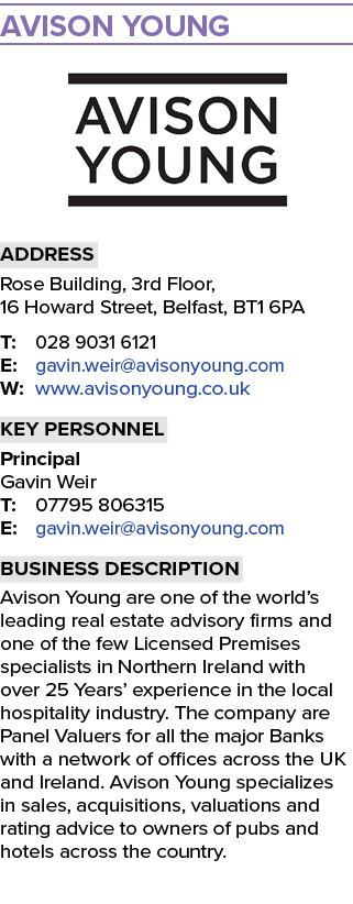 Avison Young ￼ Address Rose Building, 3rd Floor, 16 Howard Street, Belfast, BT1 6PA T: 028 9031 6121 E: gavin.weir@av...