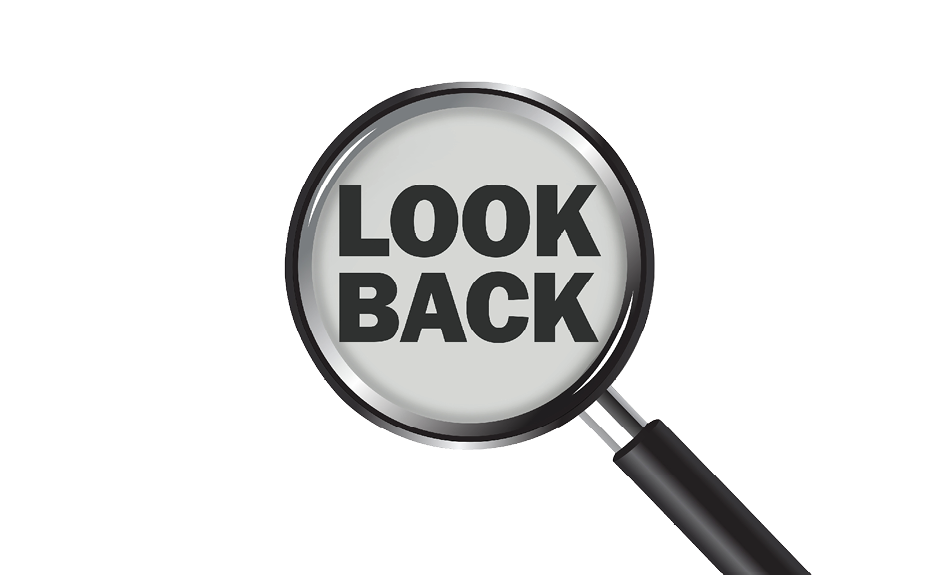 Looking back at the year 2024 concept. Best of the year, highlights, review, performance, evaluation of 2024. Office desk background.