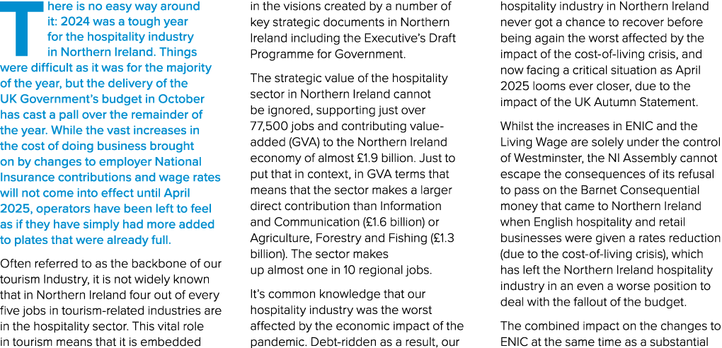 There is no easy way around it: 2024 was a tough year for the hospitality industry in Northern Ireland. Things were d...