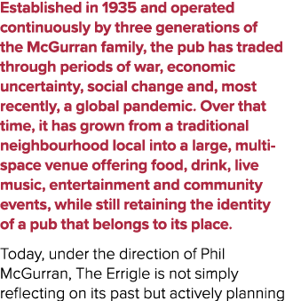Established in 1935 and operated continuously by three generations of the McGurran family, the pub has traded through...