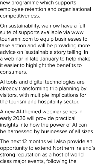 new programme which supports employee retention and organisational competitiveness. On sustainability, we now have a ...