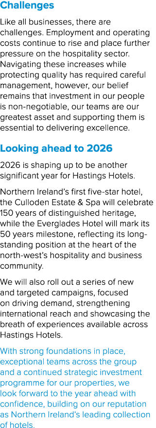 Challenges Like all businesses, there are challenges. Employment and operating costs continue to rise and place furth...