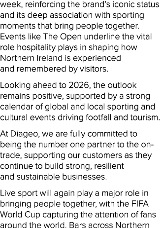 week, reinforcing the brand’s iconic status and its deep association with sporting moments that bring people together...
