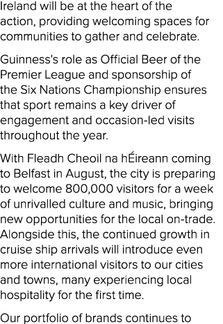 Ireland will be at the heart of the action, providing welcoming spaces for communities to gather and celebrate. Guinn...