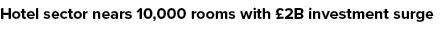 Hotel sector nears 10,000 rooms with £2B investment surge