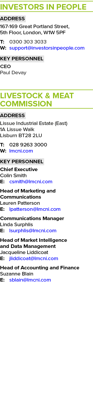 Investors In People Address 167 169 Great Portland Street, 5th Floor, London, W1W 5PF T: 0300 303 3033 W: support@inv...