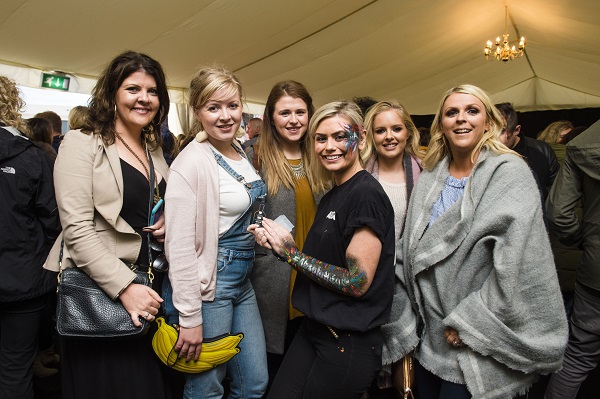 Lynette Fay, Sarah Fox, Alana Taylor, Laura Blair and Karen Anderson at the Belsonic Belfast, Absolut VIP tent. Picture: Elaine Hill