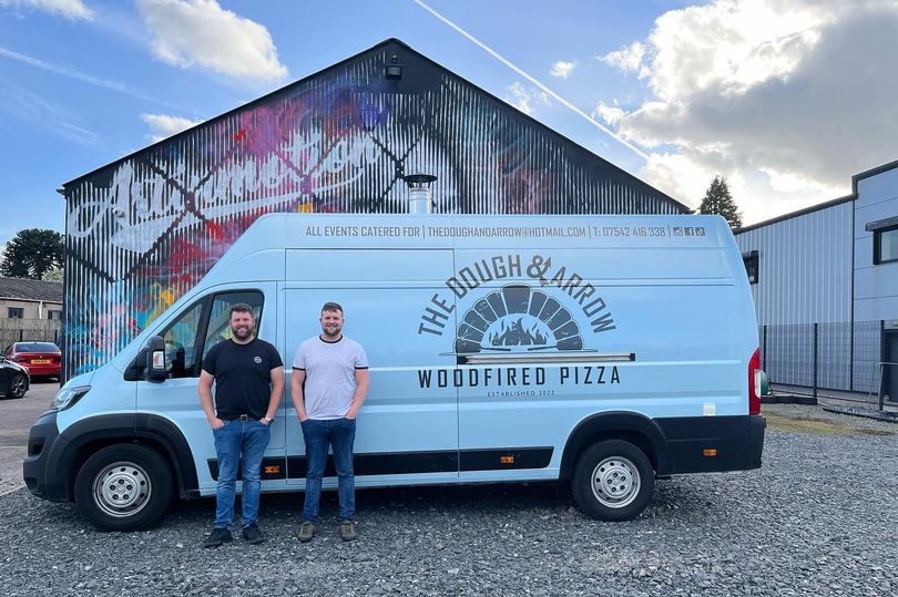 NI pizza van brothers making dough as they go