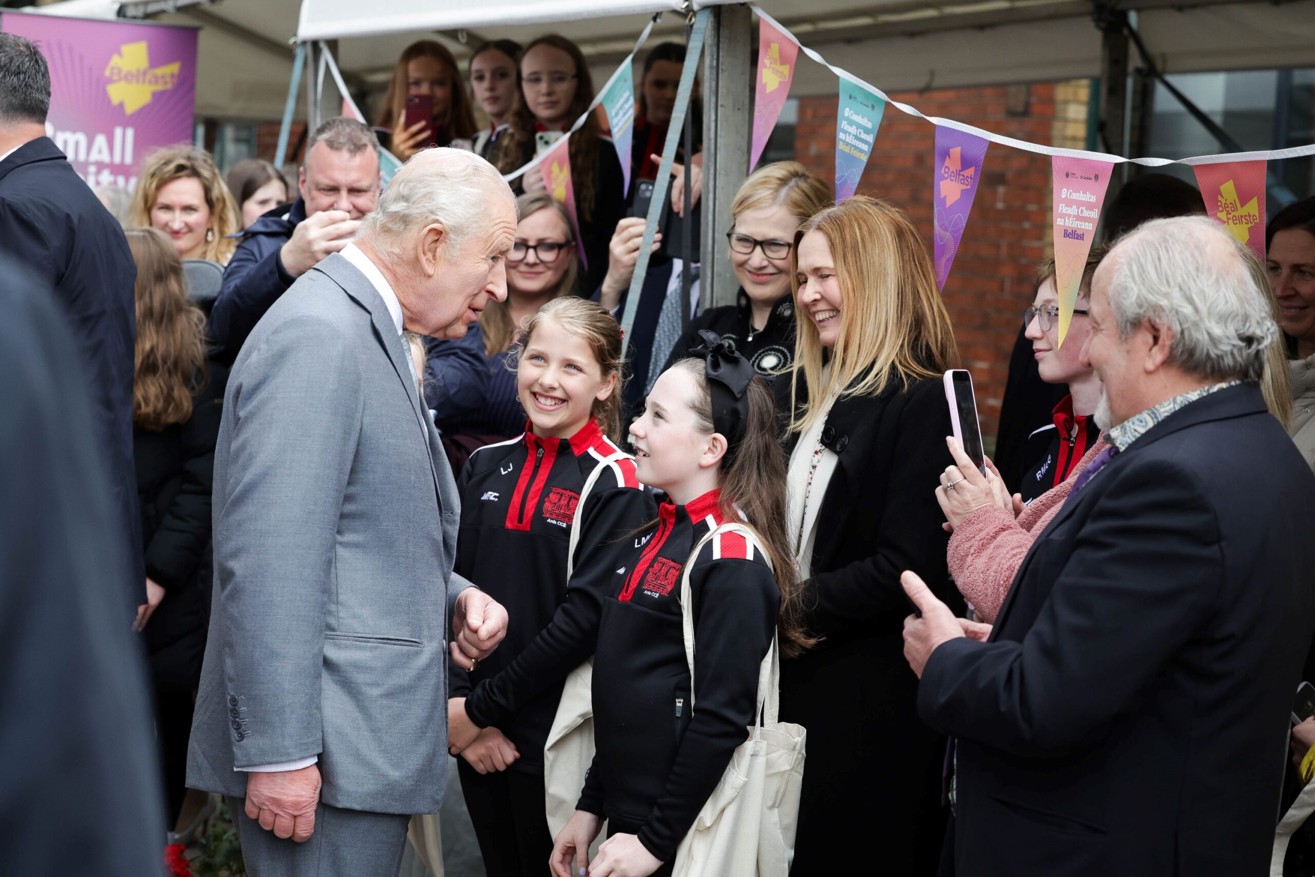 The King and Queen enjoy a flavour of this summer’s Fleadh Cheoil na hÉireann in Belfast
