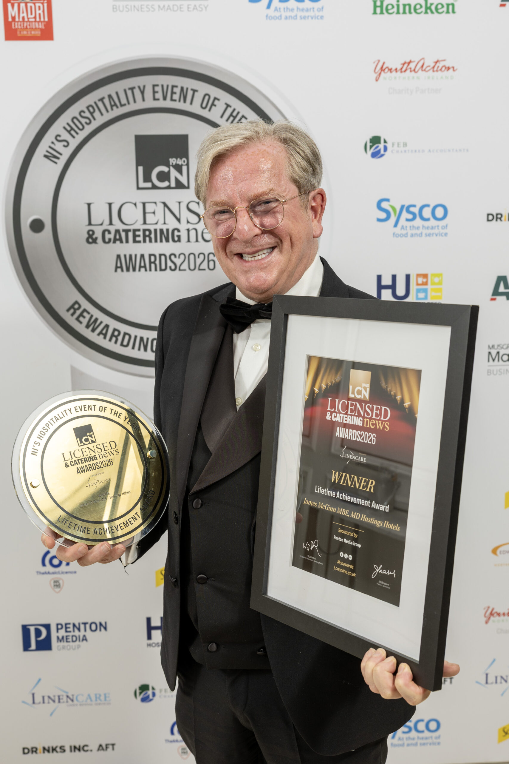 LCN Awards: Hastings Hotels MD James McGinn MBE presented with Lifetime Achievement Awards